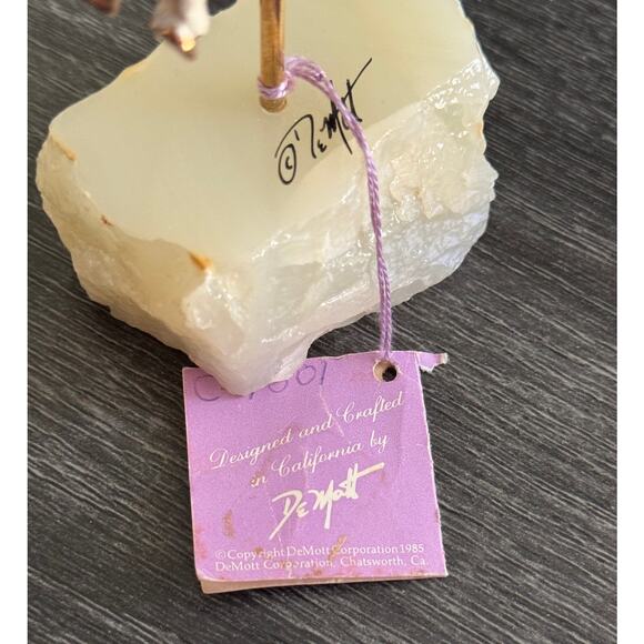 Don DeMott Carousel Horse Metal Mounted‎ on Calcite Rock Paper Weight Signed - Picture 5 of 6